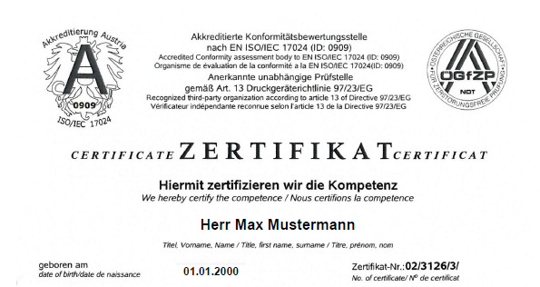 Rezertifizierung MT, VT, PT, UT 1 + 2