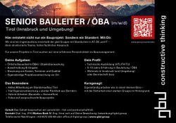 Senior Bauleitung / ÖBA in Tirol (Innsbruck und Umgebung)